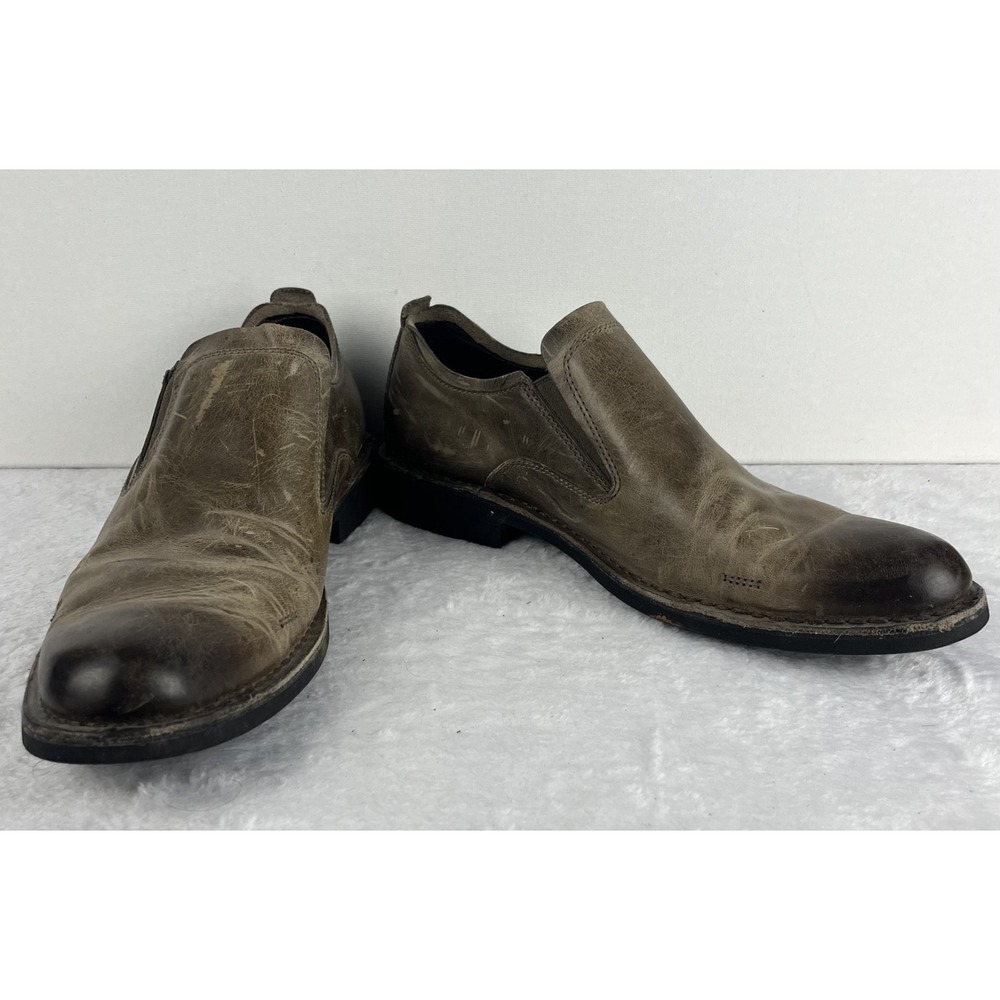 Cole Haan Nike Air Mens 10M Brown Distressed Leather Slip-On Loafer Shoe C09661